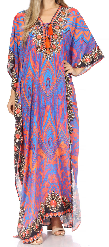 Plus Size Tropical Caftan Maxi Dress & Cover-Up