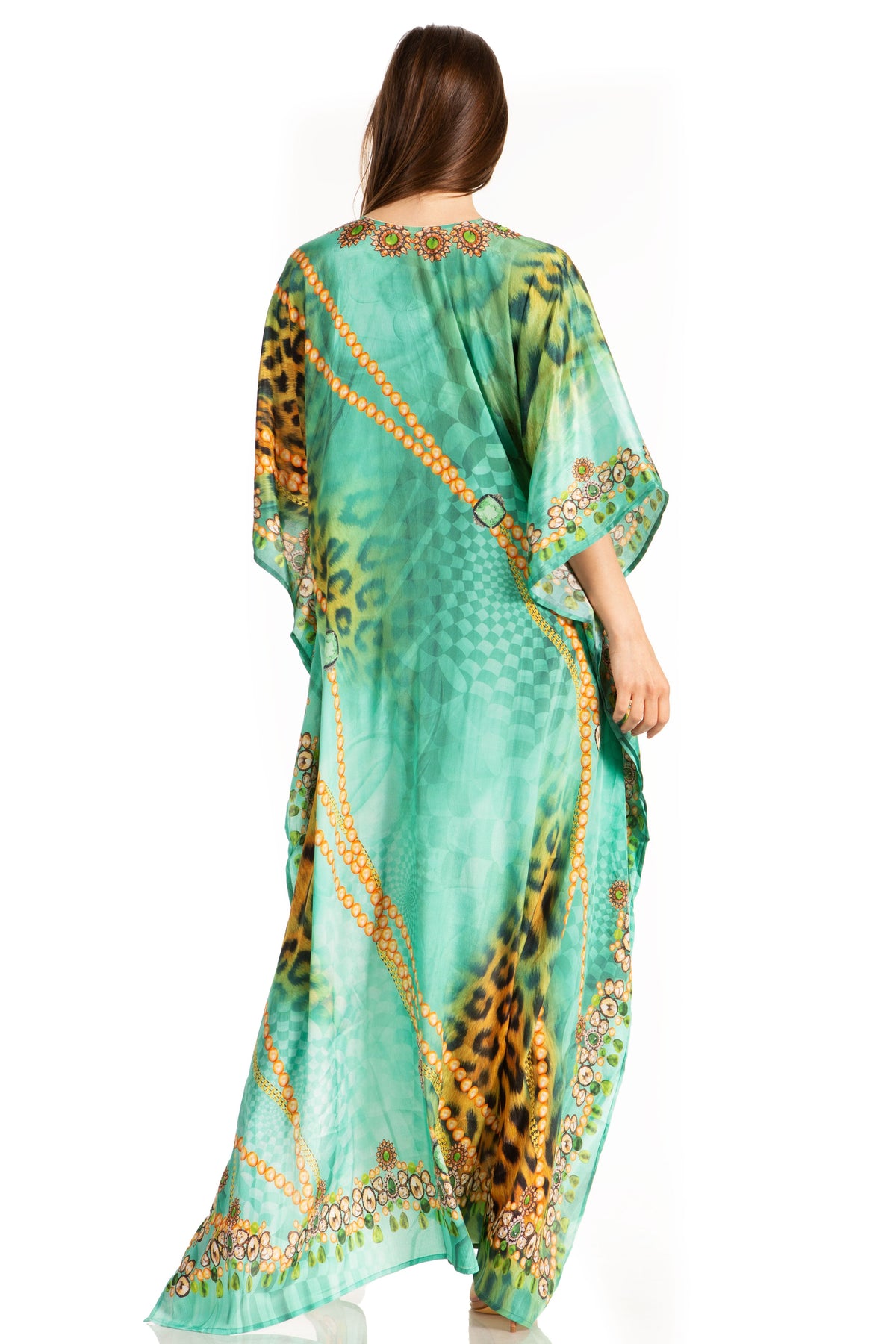 Plus Size Tropical Caftan Maxi Dress & Cover-Up