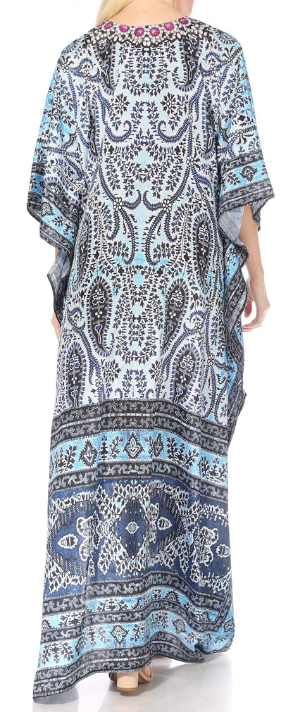 Plus Size Tropical Caftan Maxi Dress & Cover-Up