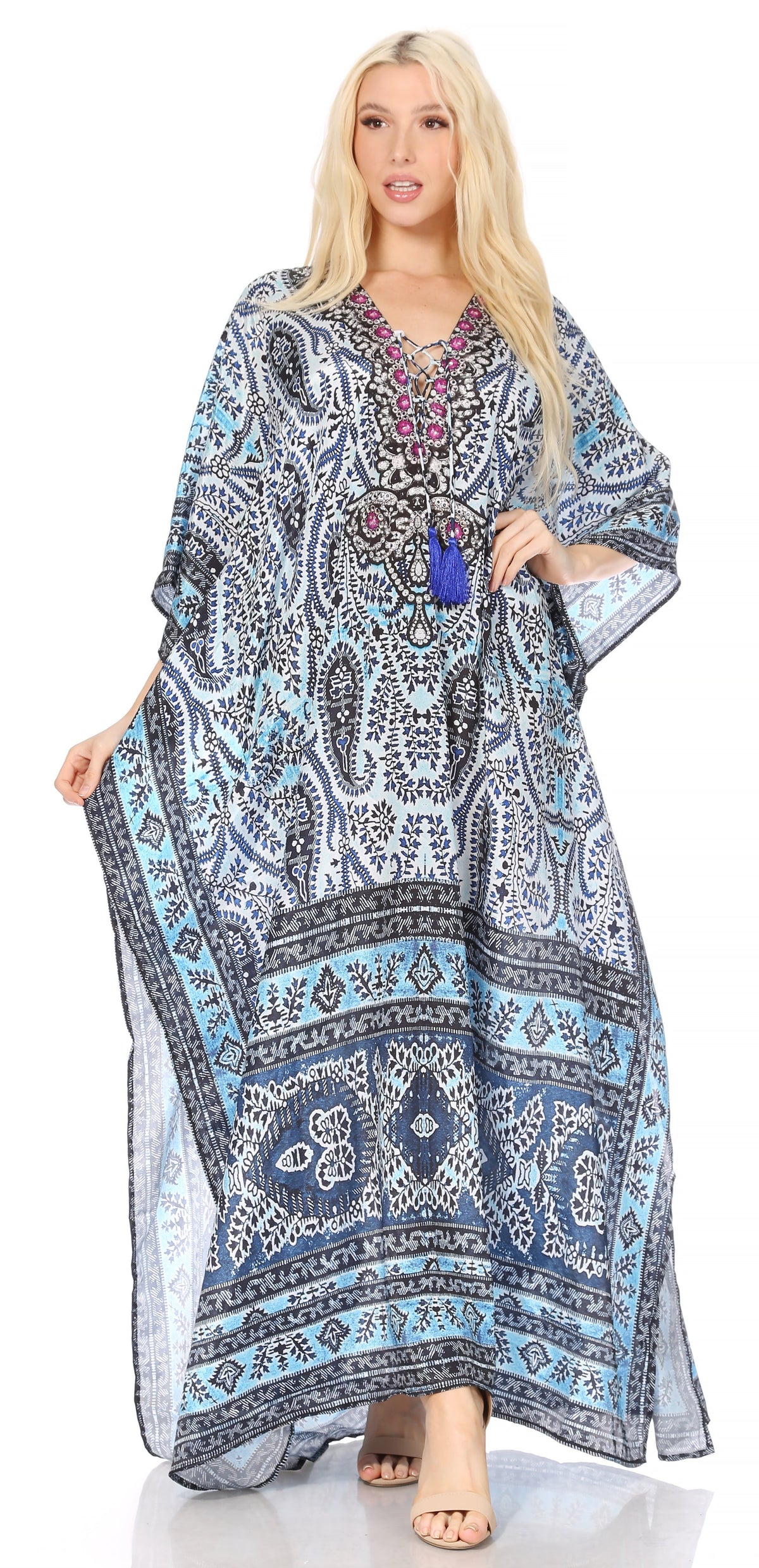 Plus Size Tropical Caftan Maxi Dress & Cover-Up