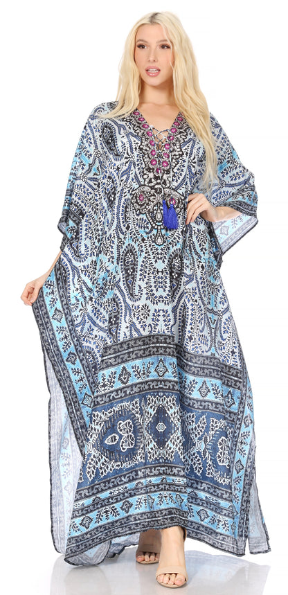 Plus Size Tropical Caftan Maxi Dress & Cover-Up