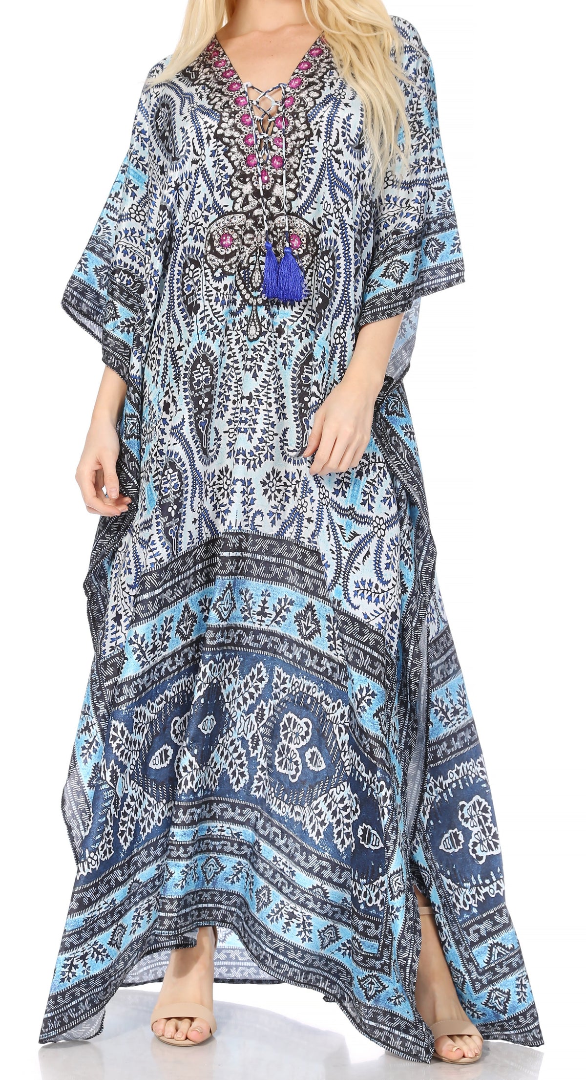 Plus Size Tropical Caftan Maxi Dress & Cover-Up