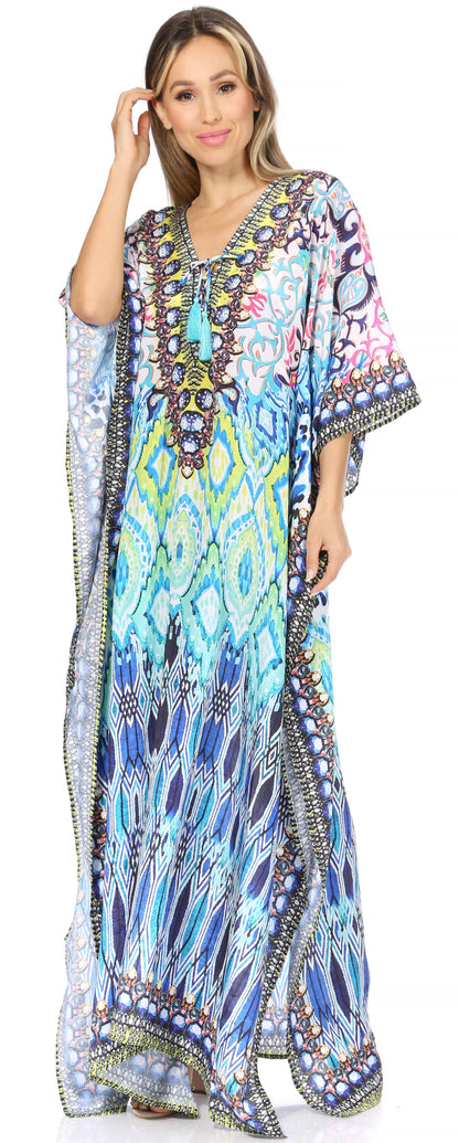 Plus Size Tropical Caftan Maxi Dress & Cover-Up
