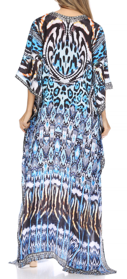 Plus Size Tropical Caftan Maxi Dress & Cover-Up