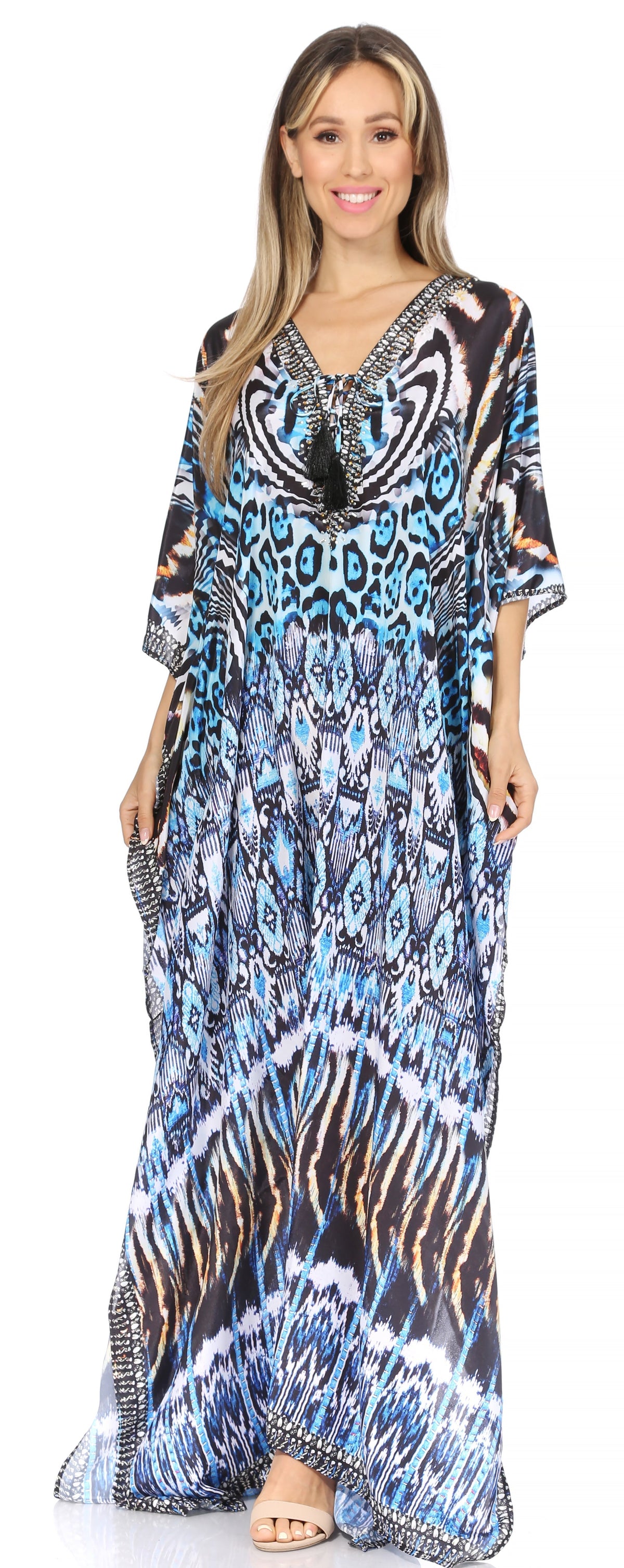 Plus Size Tropical Caftan Maxi Dress & Cover-Up