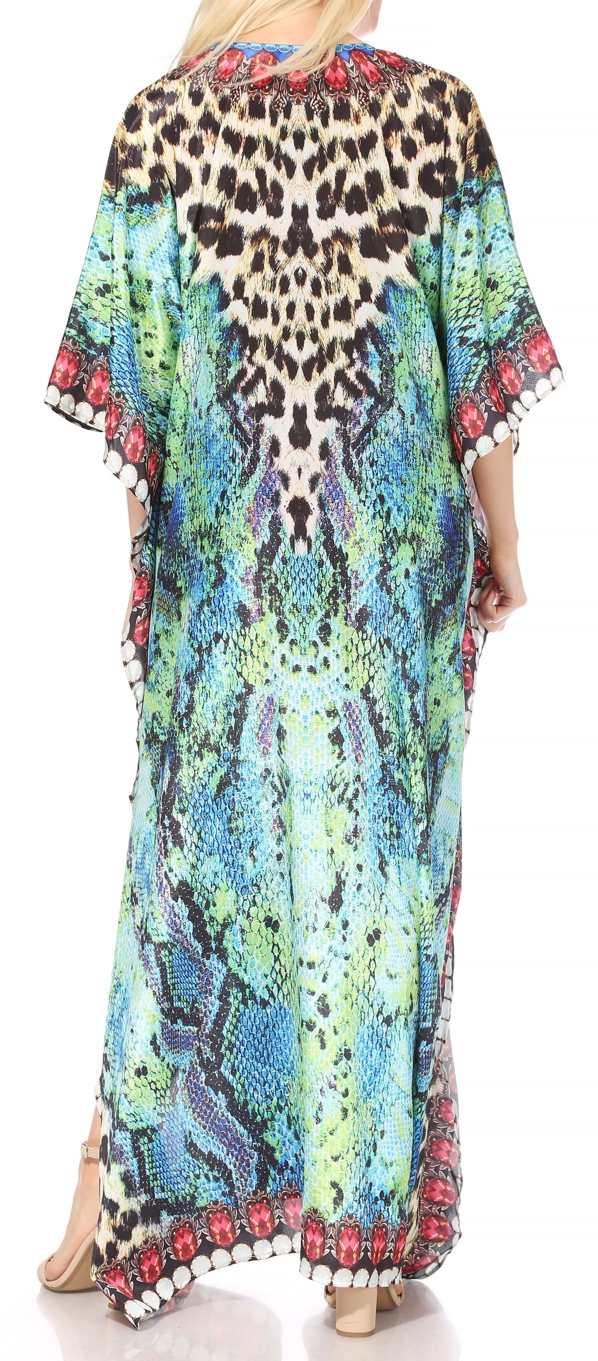 Plus Size Tropical Caftan Maxi Dress & Cover-Up