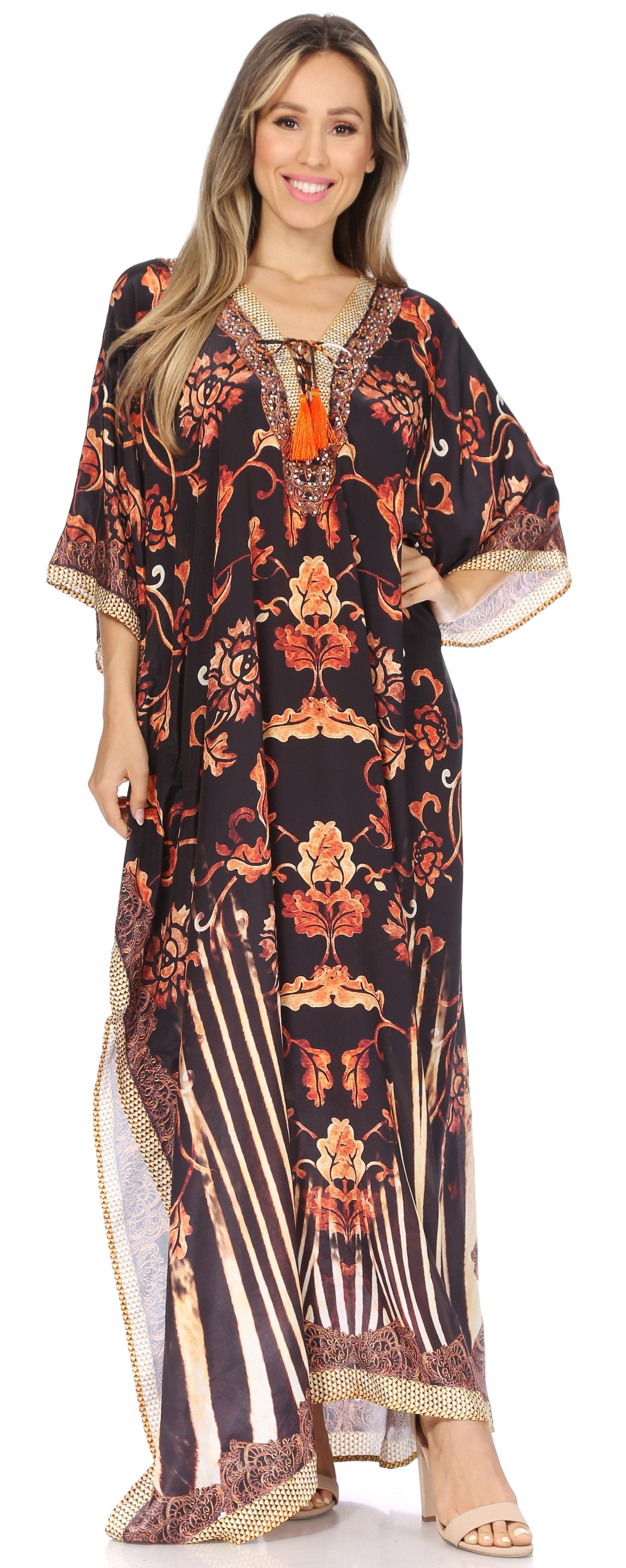 Plus Size Tropical Caftan Maxi Dress & Cover-Up