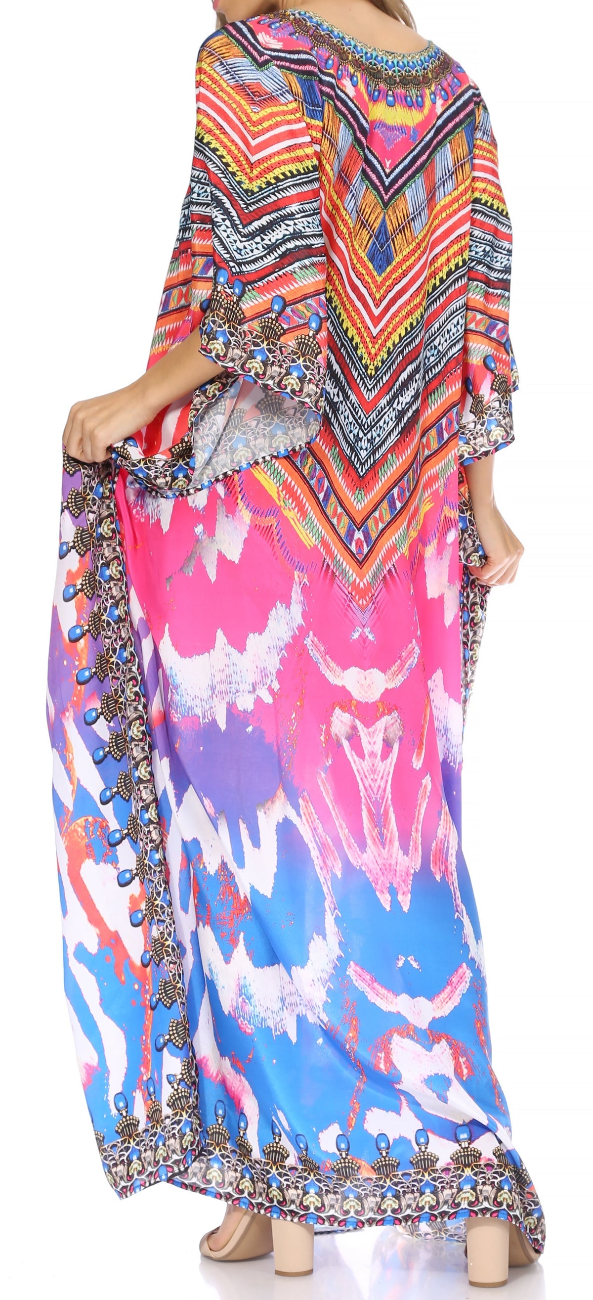 Plus Size Tropical Caftan Maxi Dress & Cover-Up