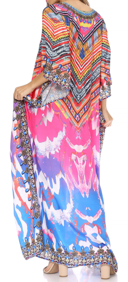 Plus Size Tropical Caftan Maxi Dress & Cover-Up