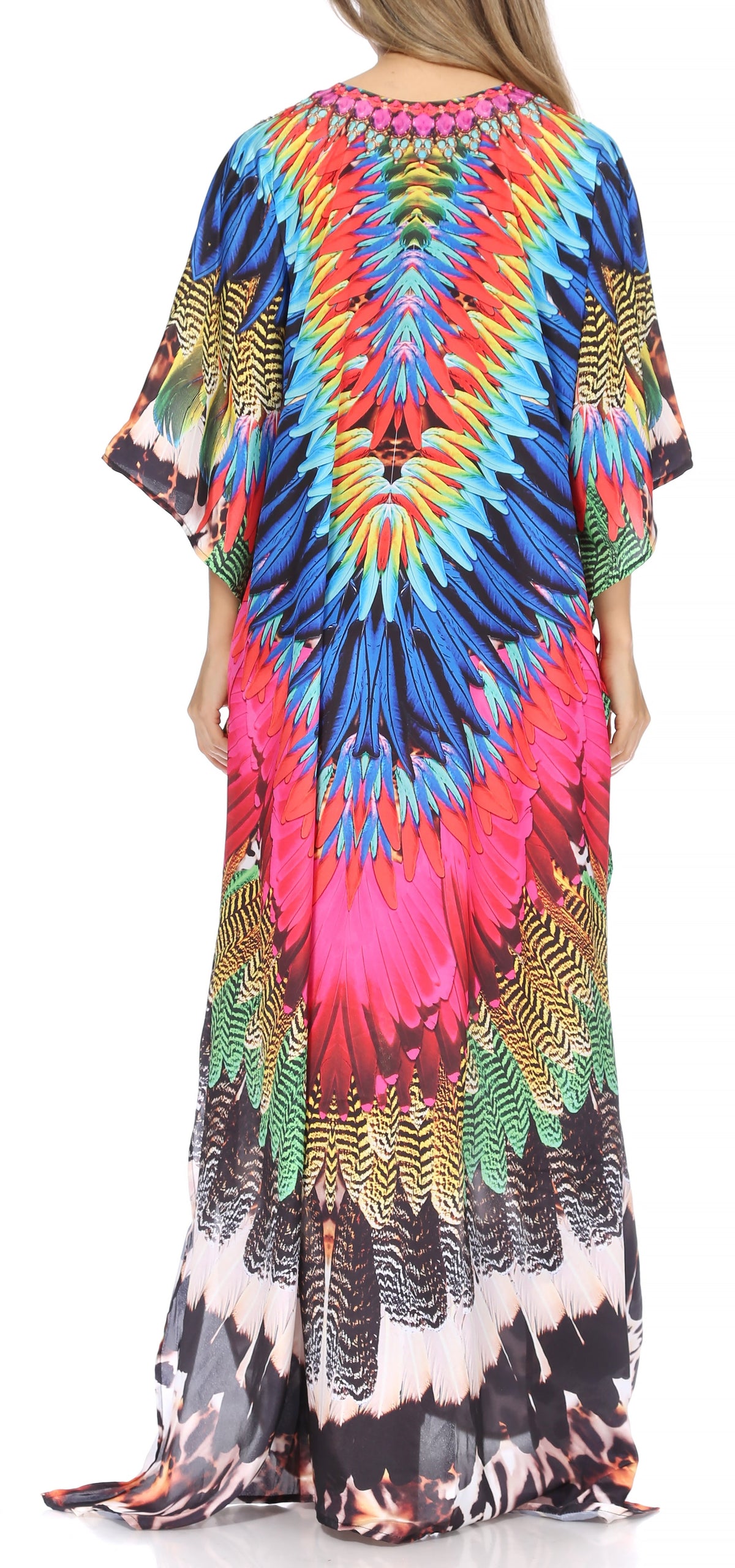 Plus Size Tropical Caftan Maxi Dress & Cover-Up