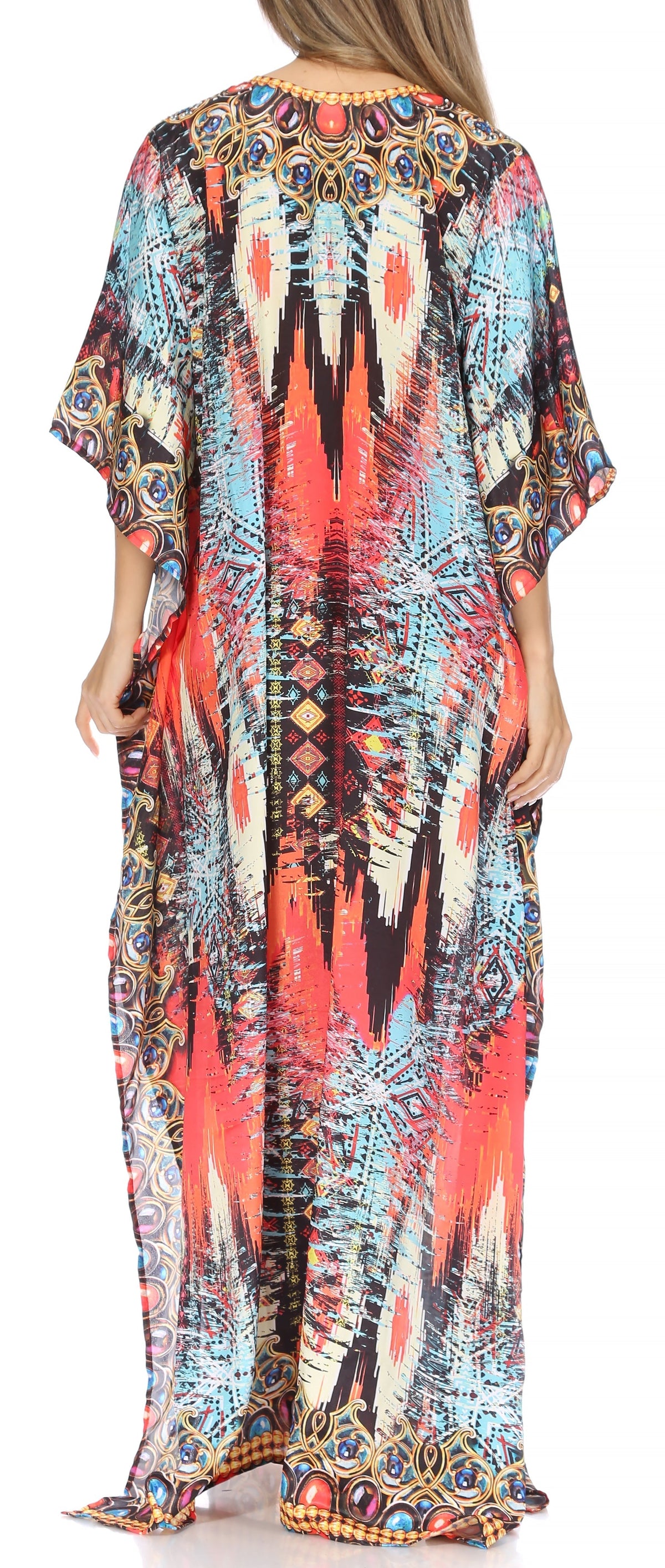 Plus Size Tropical Caftan Maxi Dress & Cover-Up