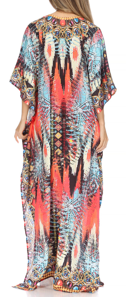 Plus Size Tropical Caftan Maxi Dress & Cover-Up