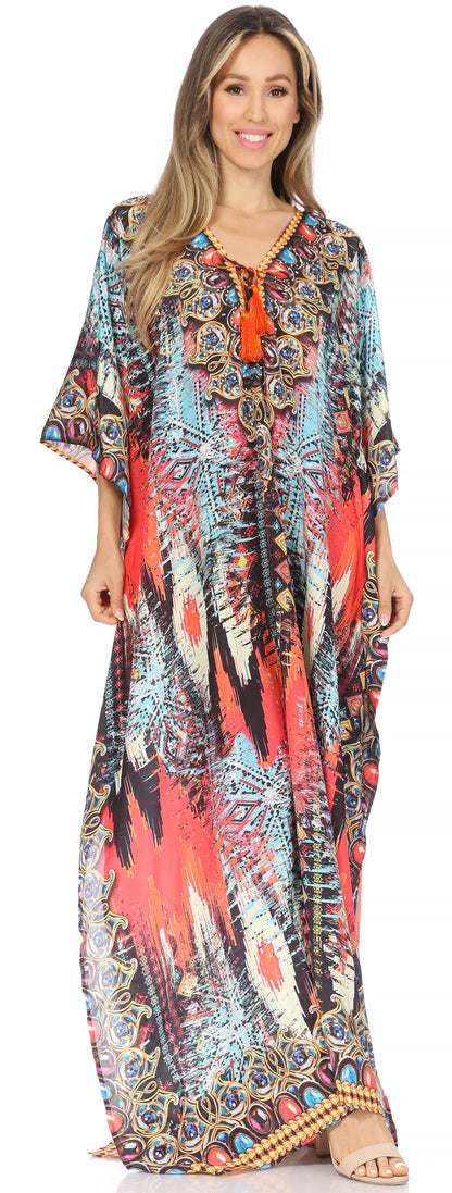 Plus Size Tropical Caftan Maxi Dress & Cover-Up