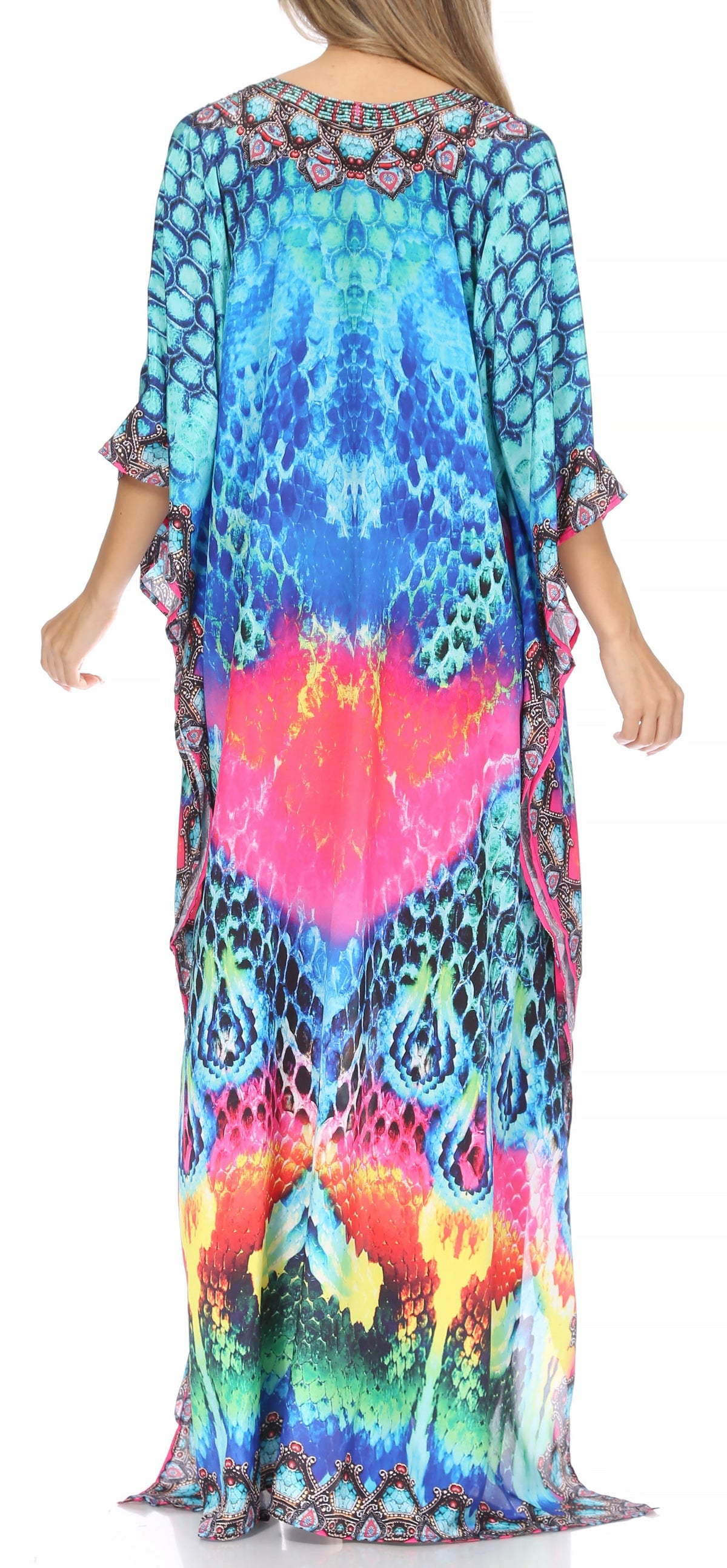 Plus Size Tropical Caftan Maxi Dress & Cover-Up