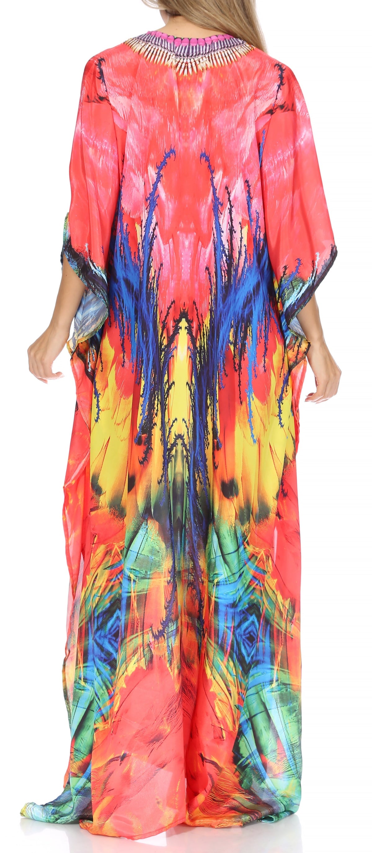 Plus Size Tropical Caftan Maxi Dress & Cover-Up