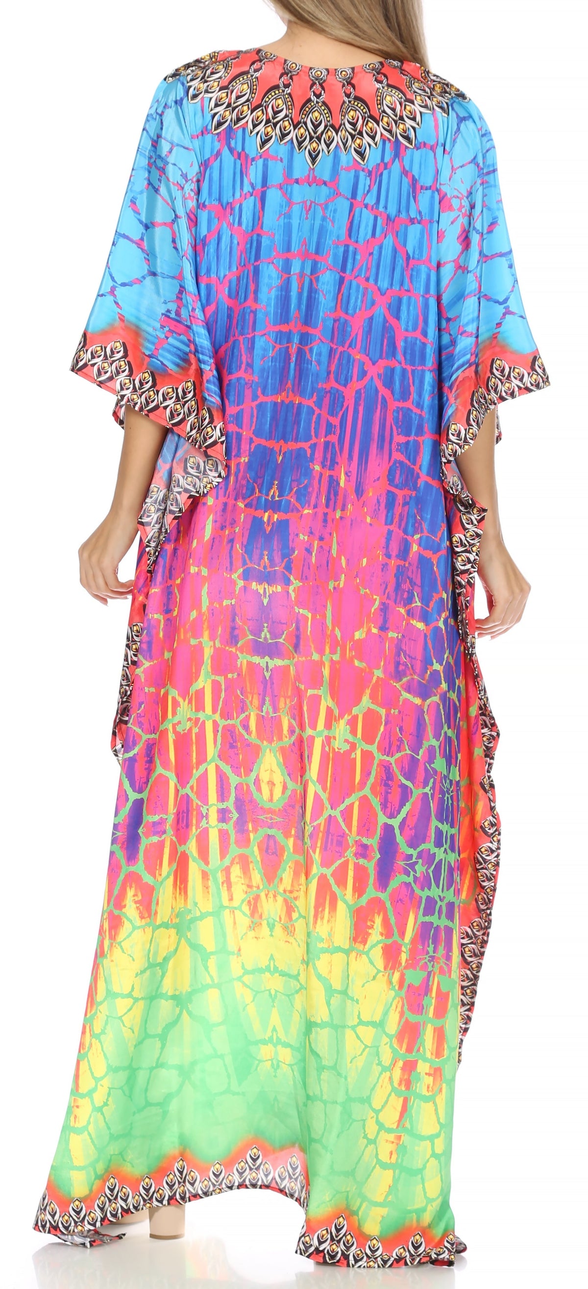 Plus Size Tropical Caftan Maxi Dress & Cover-Up