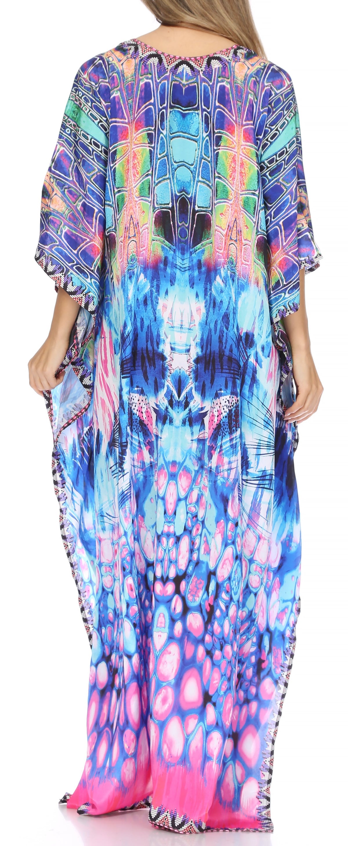 Plus Size Tropical Caftan Maxi Dress & Cover-Up