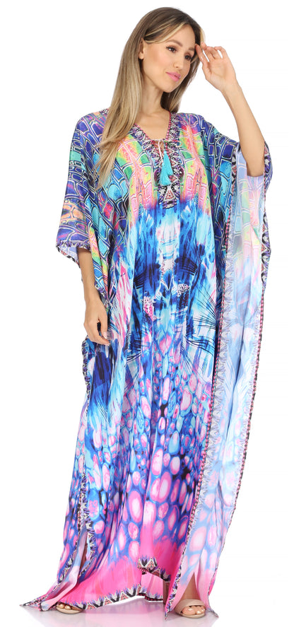 Plus Size Tropical Caftan Maxi Dress & Cover-Up