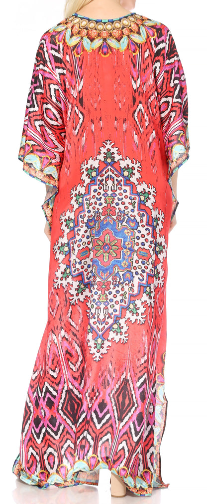 Plus Size Tropical Caftan Maxi Dress & Cover-Up