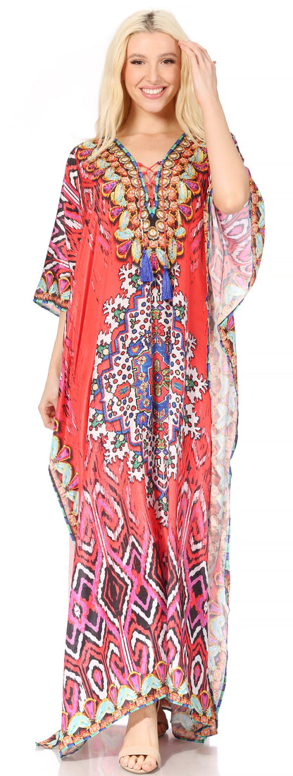 Plus Size Tropical Caftan Maxi Dress & Cover-Up