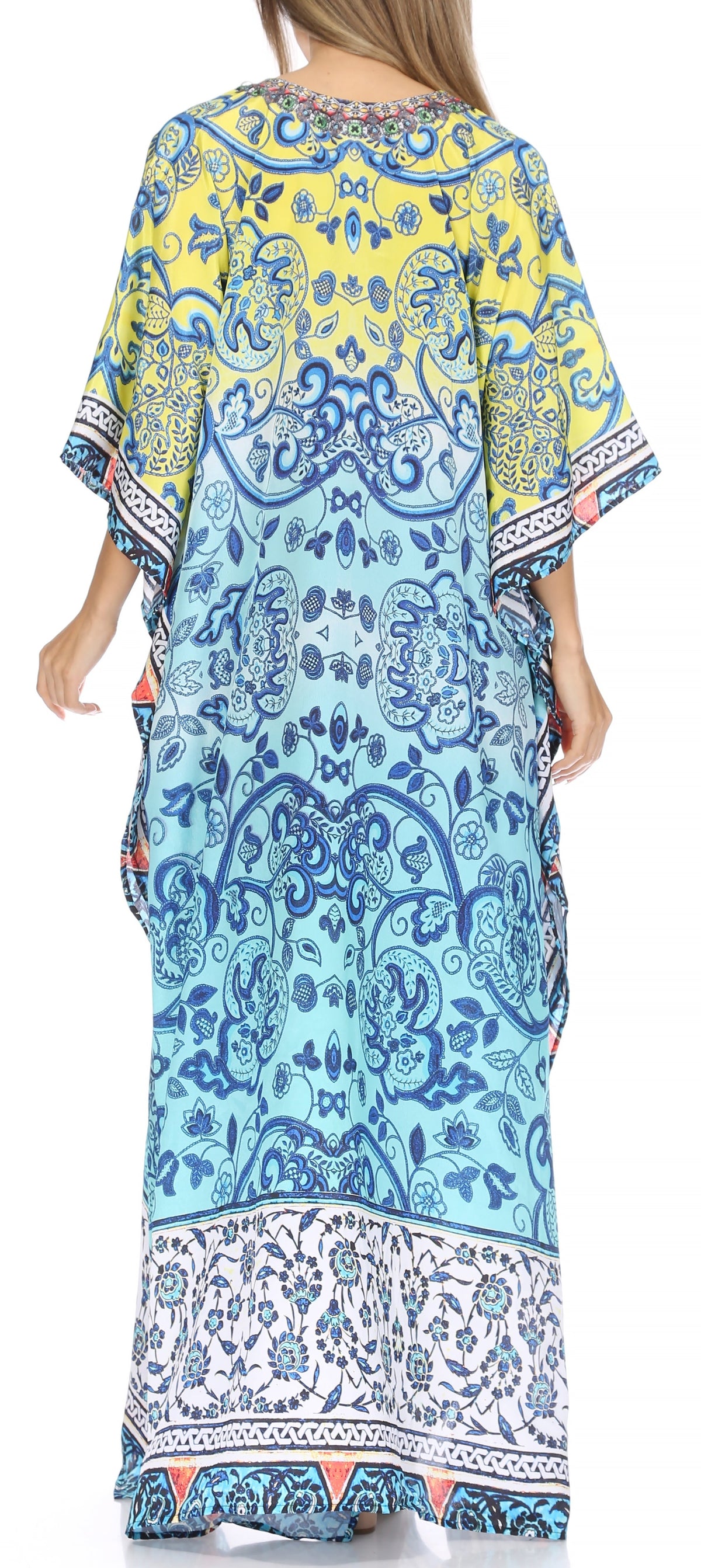 Plus Size Tropical Caftan Maxi Dress & Cover-Up