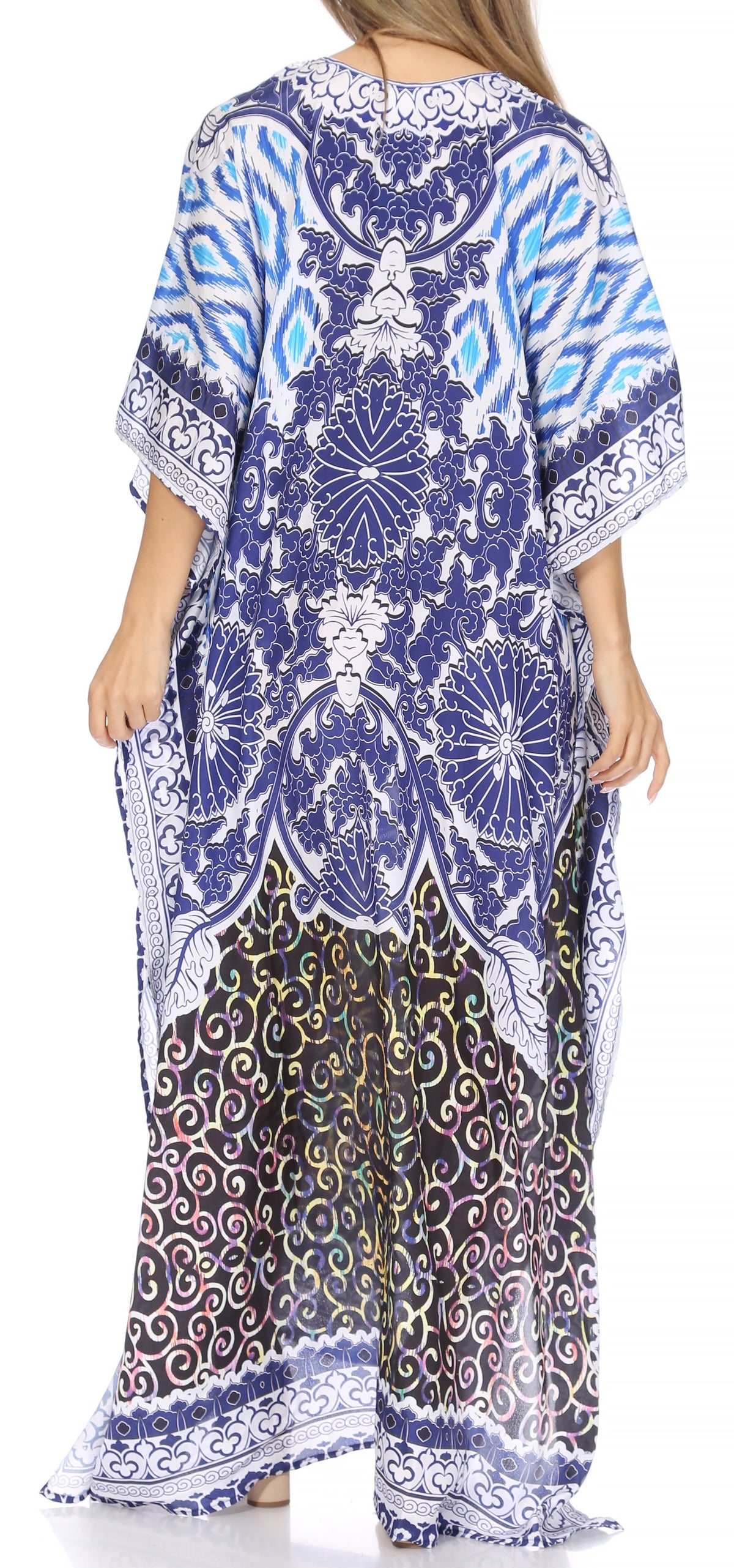 Plus Size Tropical Caftan Maxi Dress & Cover-Up
