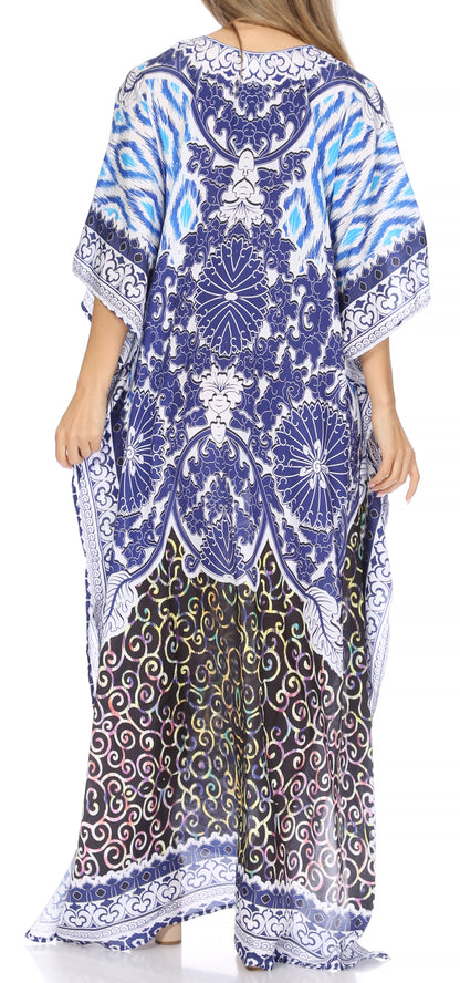 Plus Size Tropical Caftan Maxi Dress & Cover-Up