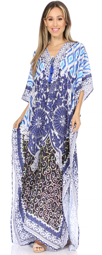 Plus Size Tropical Caftan Maxi Dress & Cover-Up
