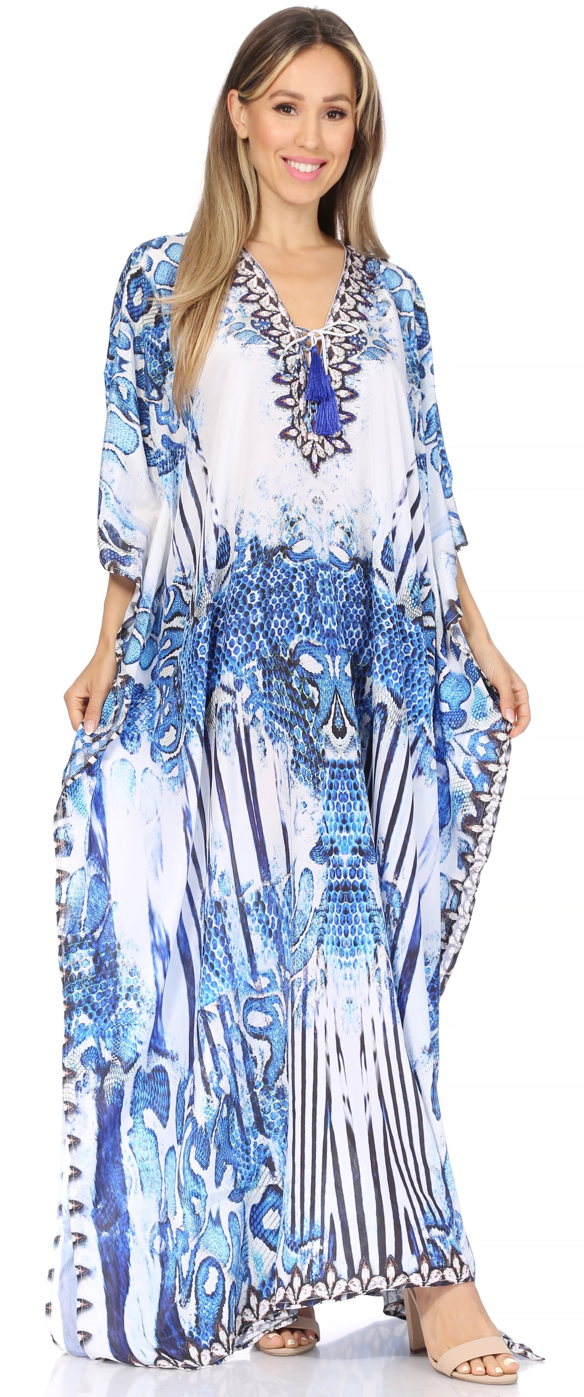 Plus Size Tropical Caftan Maxi Dress & Cover-Up