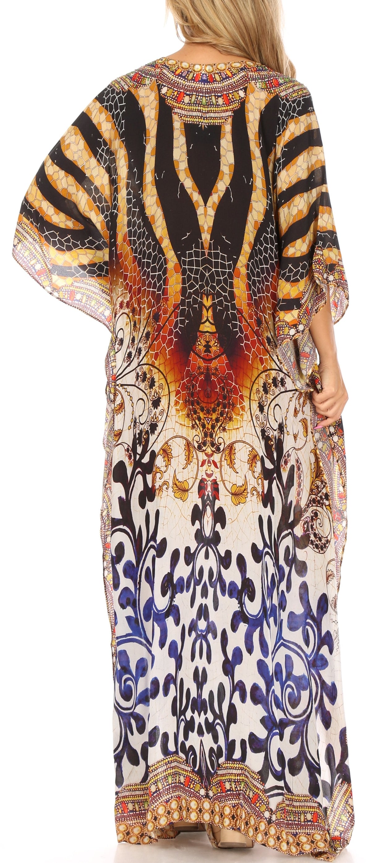 Plus Size Tropical Caftan Maxi Dress & Cover-Up