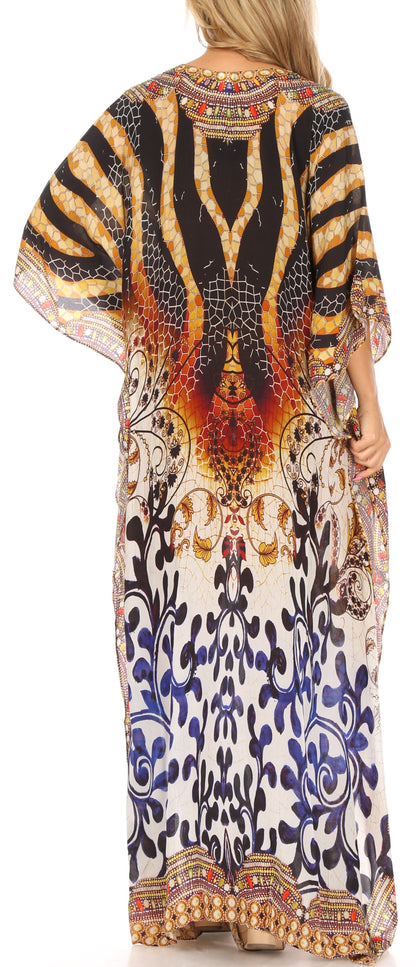 Plus Size Tropical Caftan Maxi Dress & Cover-Up