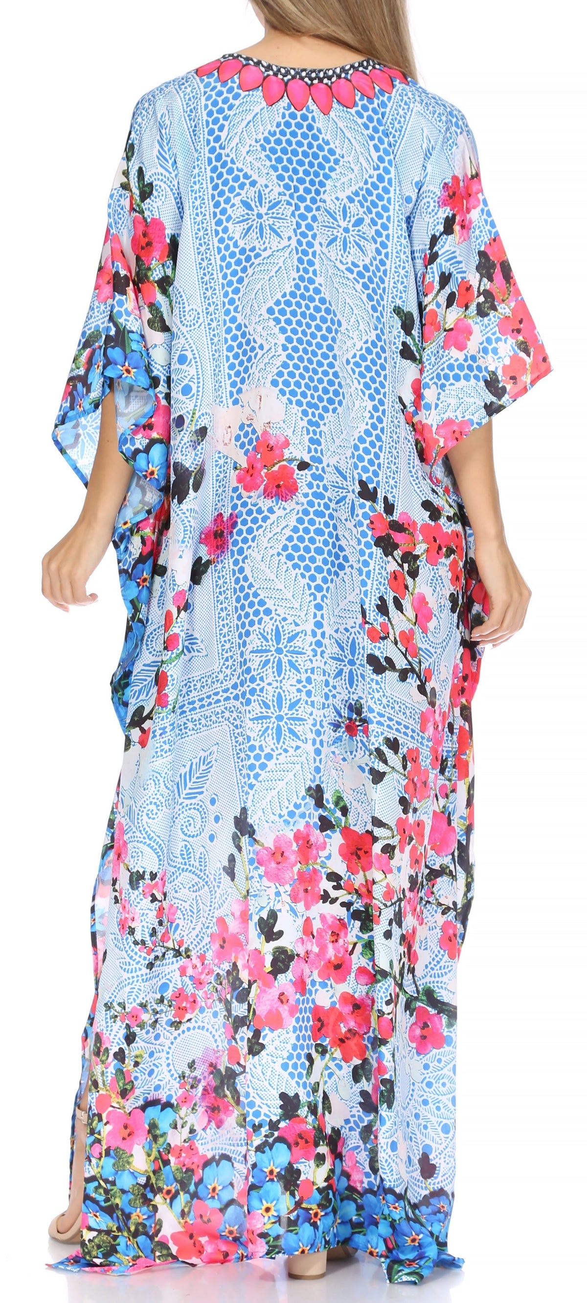 Plus Size Tropical Caftan Maxi Dress & Cover-Up