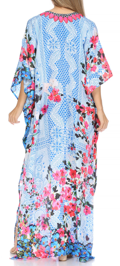 Plus Size Tropical Caftan Maxi Dress & Cover-Up