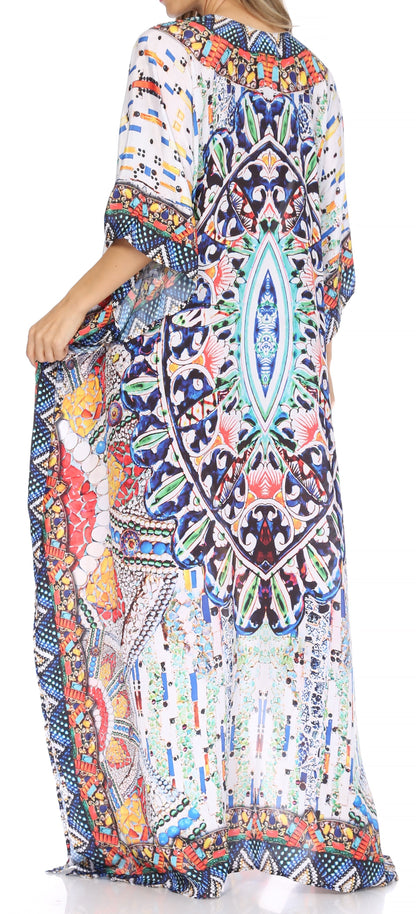 Plus Size Tropical Caftan Maxi Dress & Cover-Up