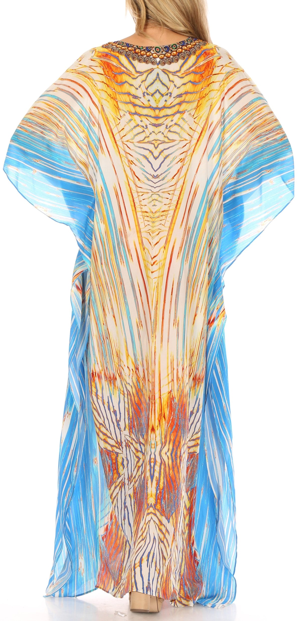 Plus Size Tropical Caftan Maxi Dress & Cover-Up