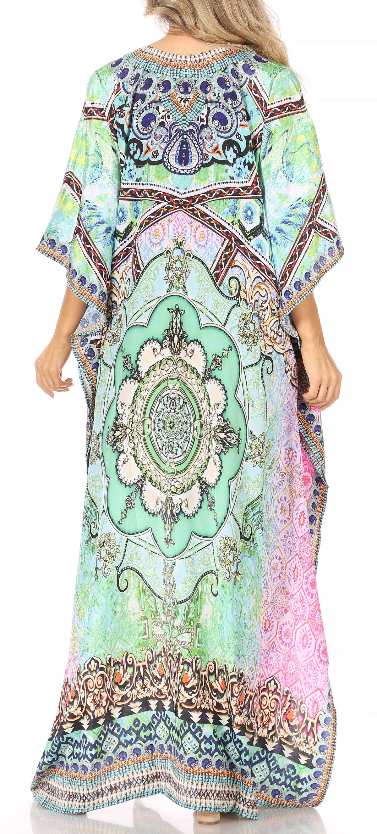 Plus Size Tropical Caftan Maxi Dress & Cover-Up