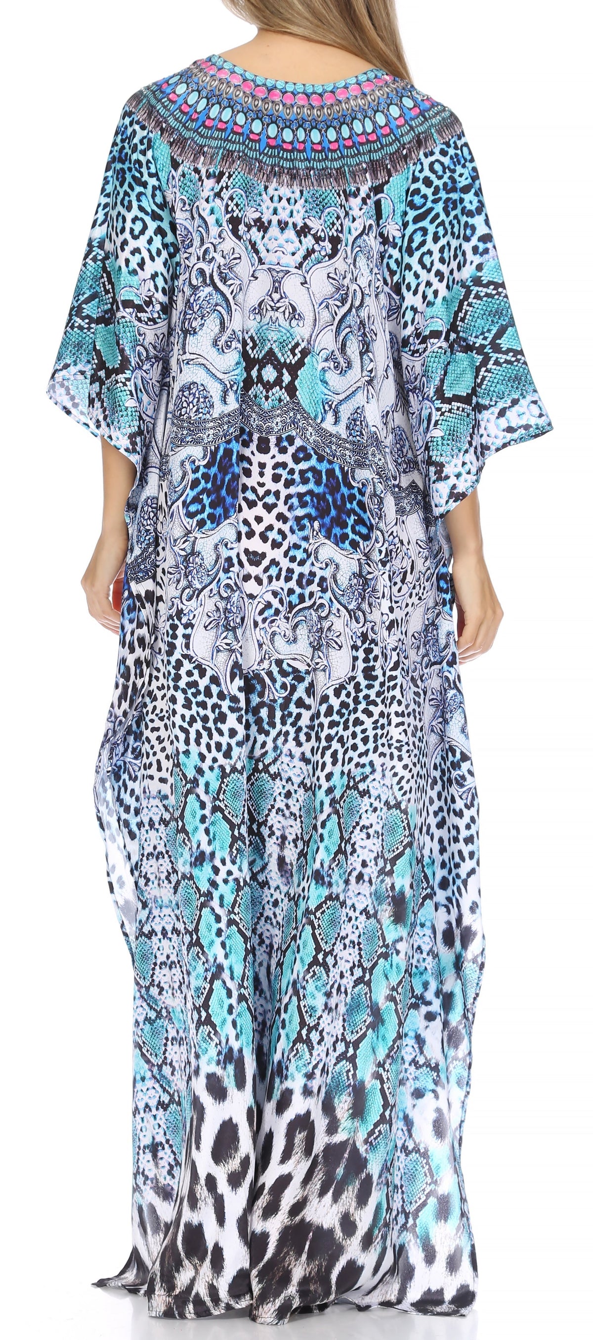Plus Size Tropical Caftan Maxi Dress & Cover-Up