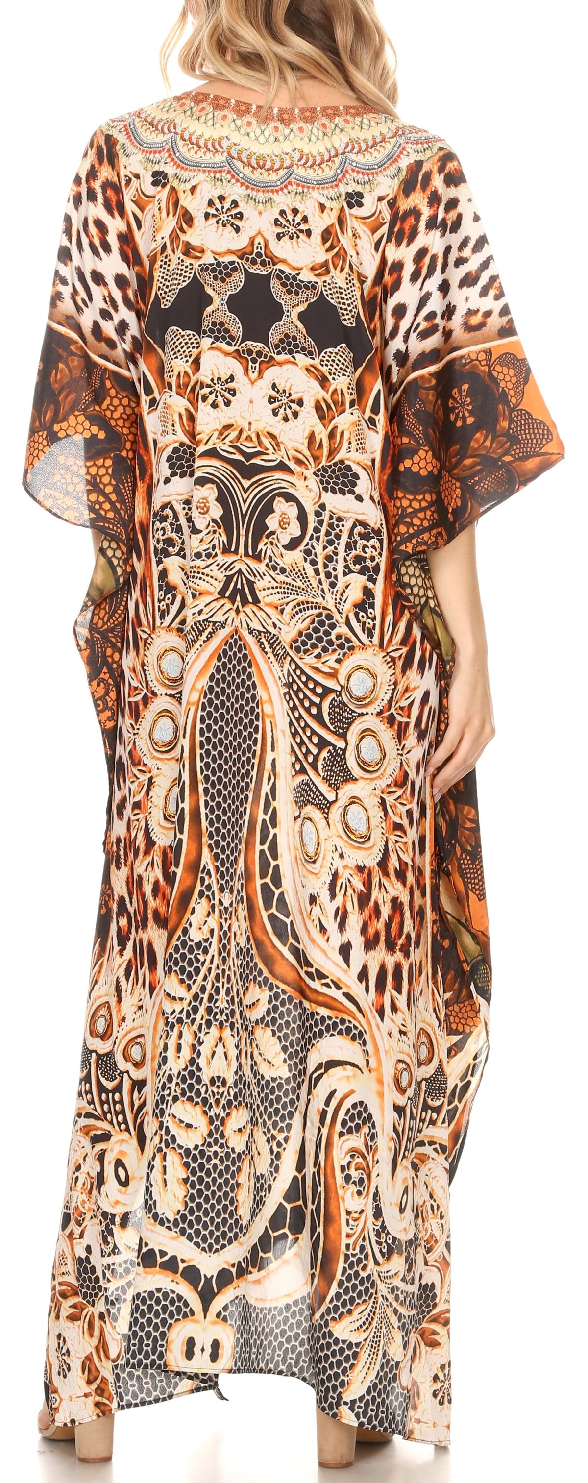 Plus Size Tropical Caftan Maxi Dress & Cover-Up