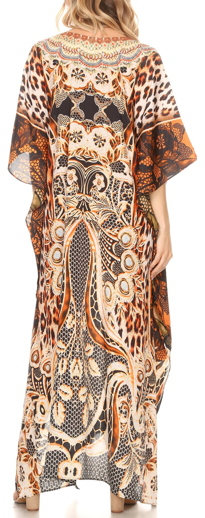 Plus Size Tropical Caftan Maxi Dress & Cover-Up