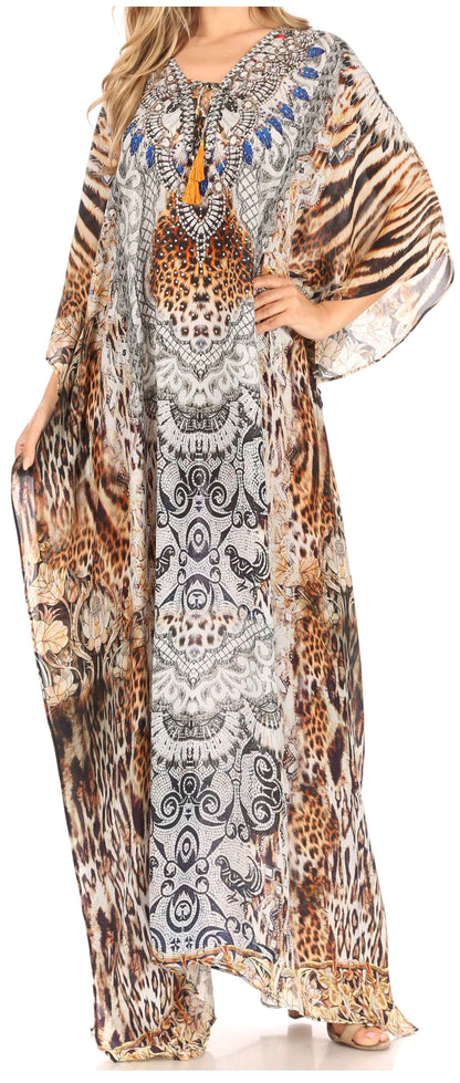 Plus Size Tropical Caftan Maxi Dress & Cover-Up