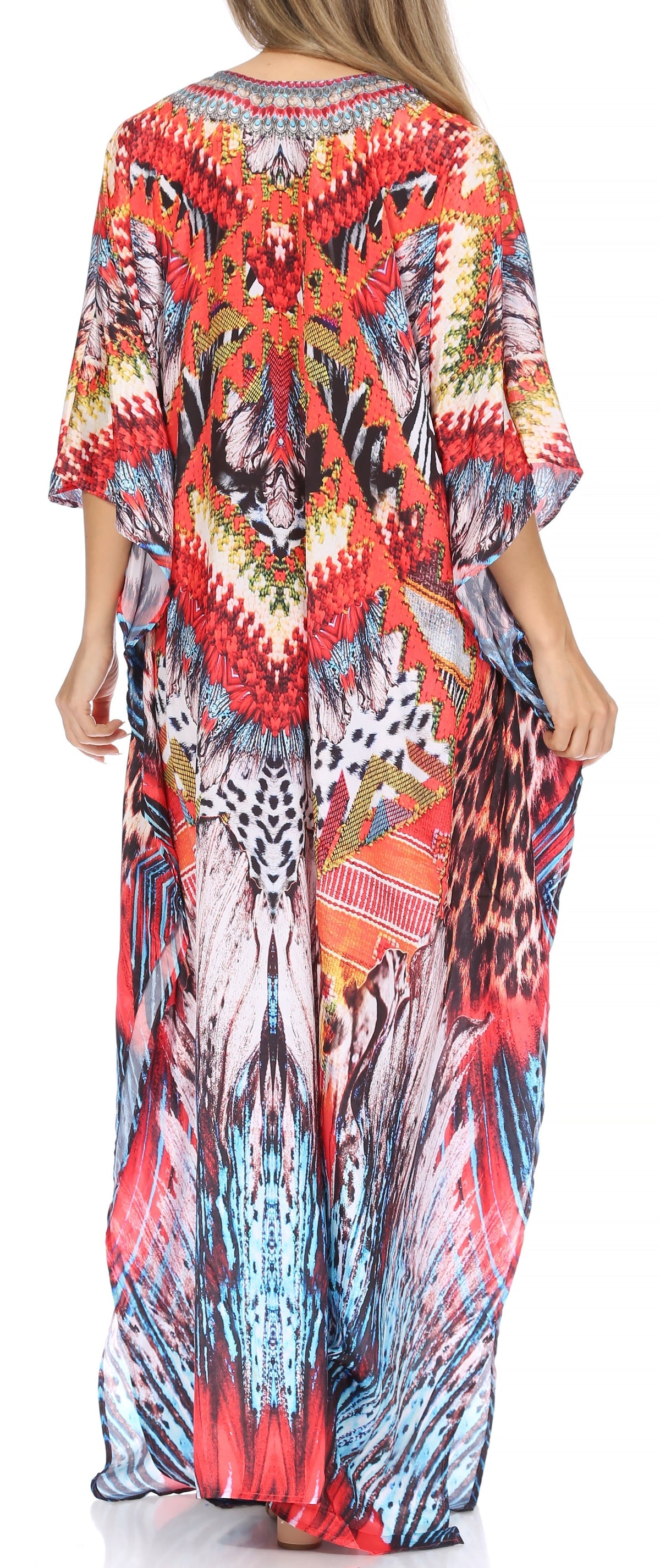 Plus Size Tropical Caftan Maxi Dress & Cover-Up