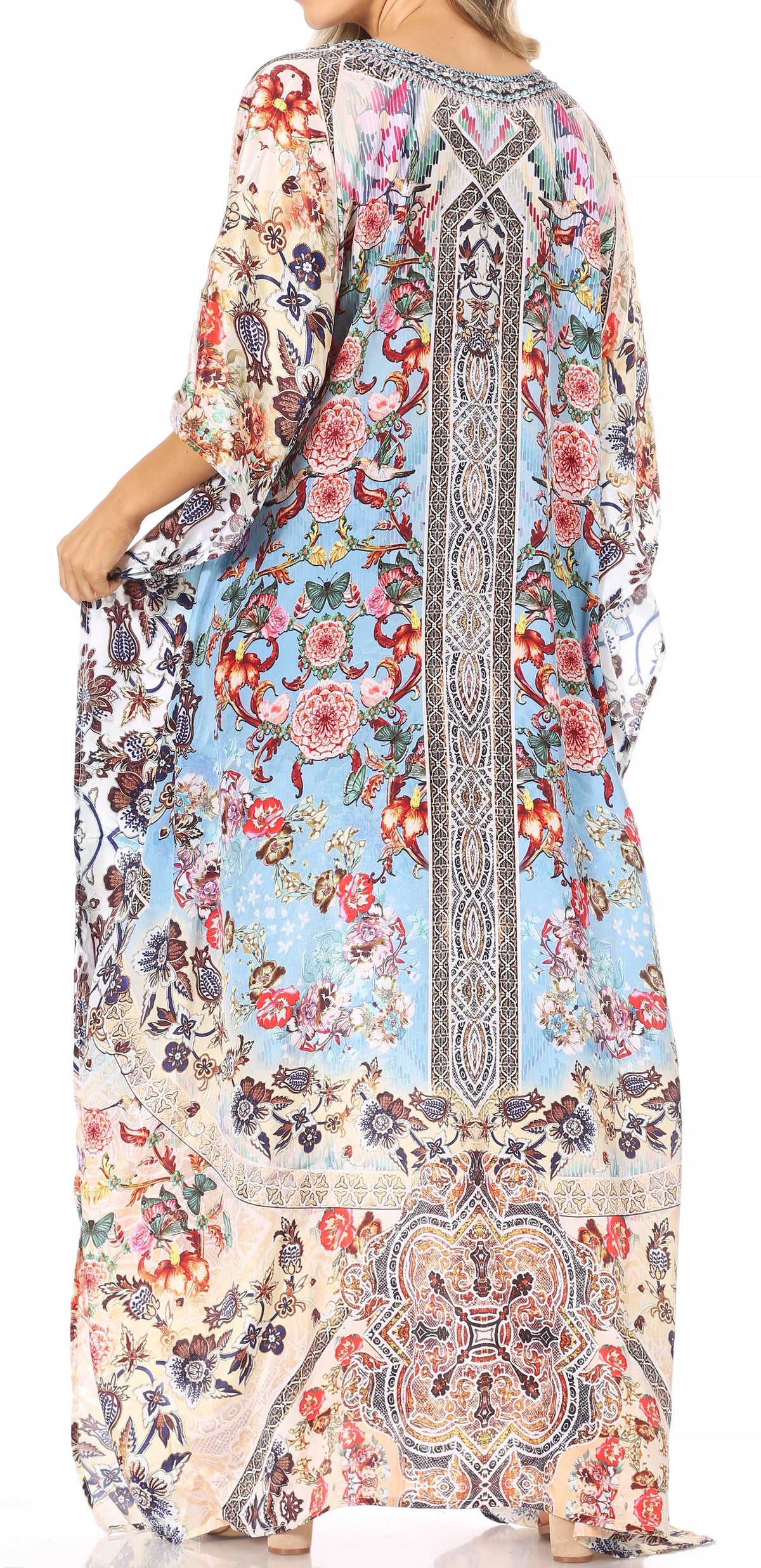 Plus Size Tropical Caftan Maxi Dress & Cover-Up