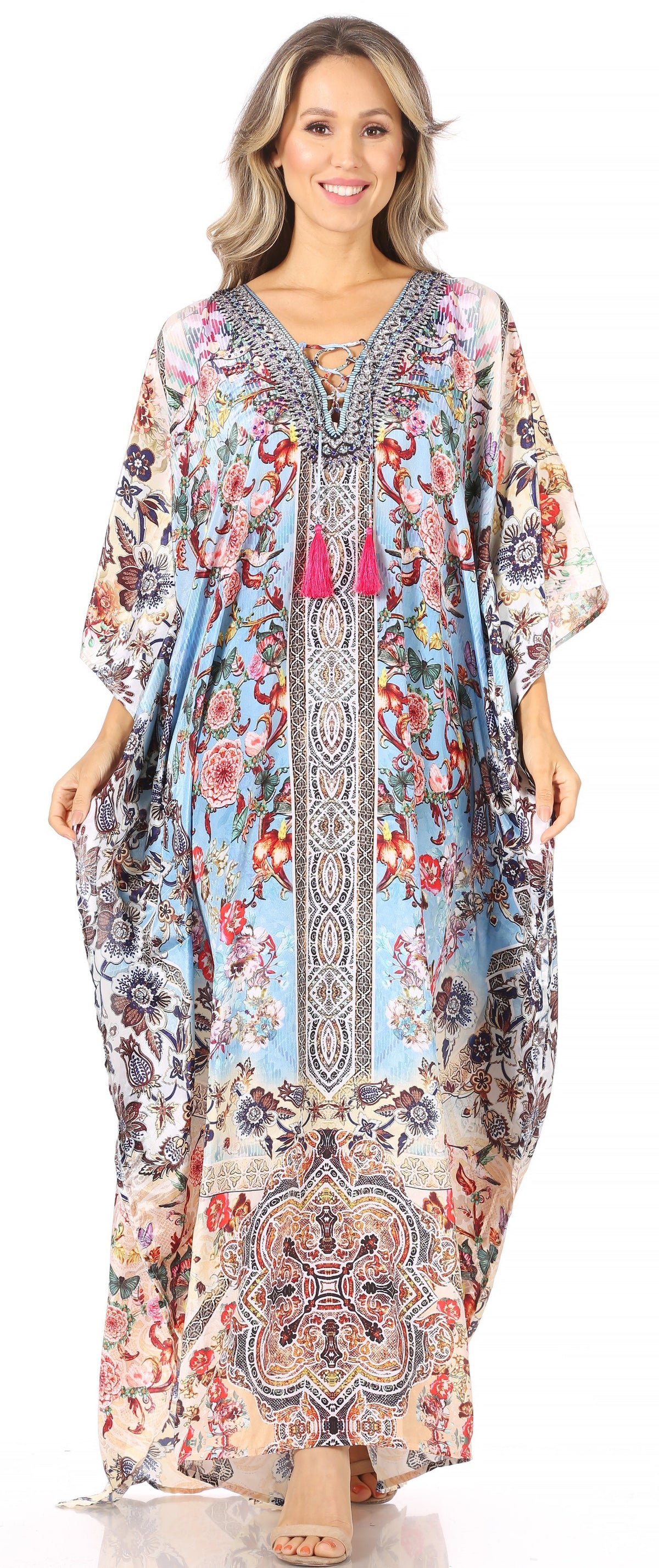 Plus Size Tropical Caftan Maxi Dress & Cover-Up