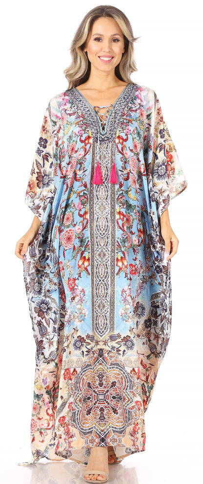 Plus Size Tropical Caftan Maxi Dress & Cover-Up