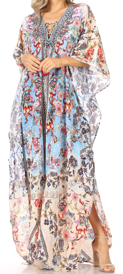 Plus Size Tropical Caftan Maxi Dress & Cover-Up