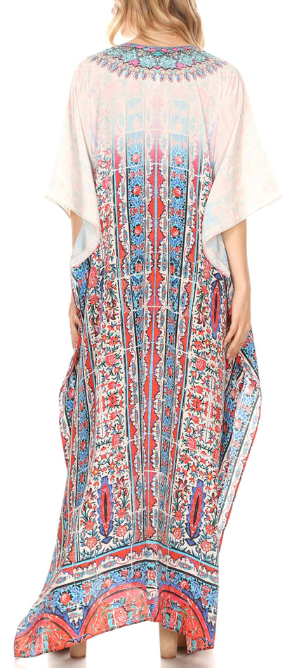 Plus Size Tropical Caftan Maxi Dress & Cover-Up