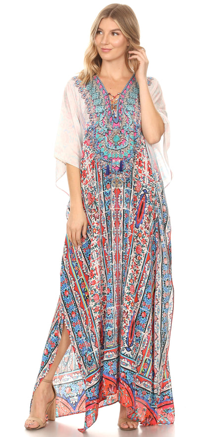 Plus Size Tropical Caftan Maxi Dress & Cover-Up