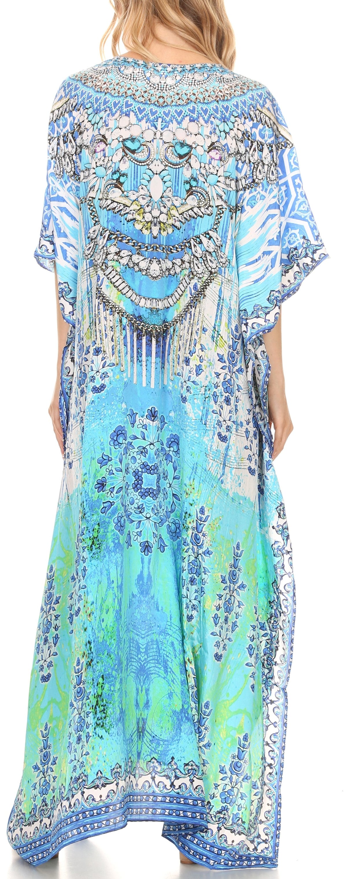 Plus Size Tropical Caftan Maxi Dress & Cover-Up