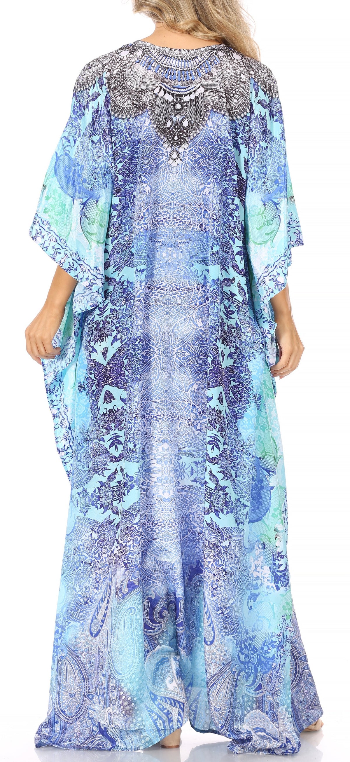 Plus Size Tropical Caftan Maxi Dress & Cover-Up