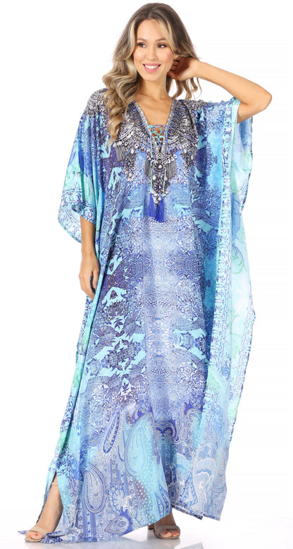 Plus Size Tropical Caftan Maxi Dress & Cover-Up